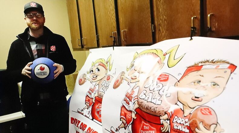 Ryan Ray, development director at the Springfield Salvation Army, talks about the 10th Annual Dodge Ball tounament coming up on March 16. BILL LACKEY/STAFF