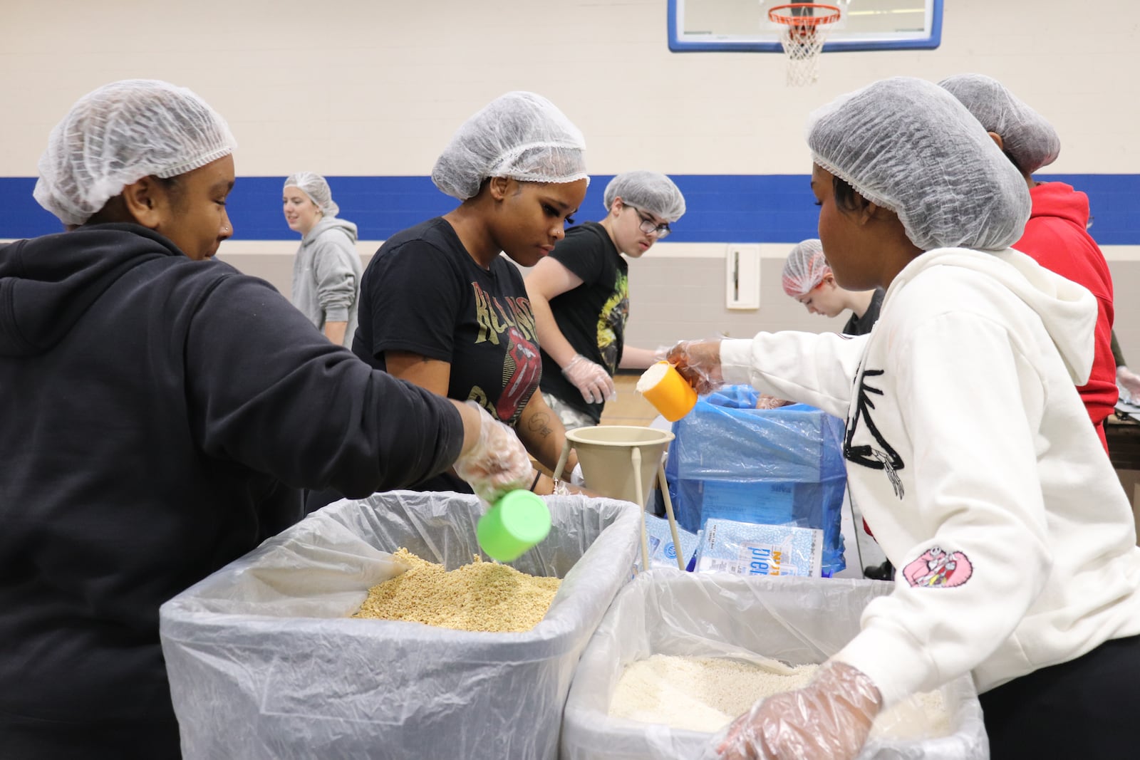About 200 Springfield High School students packed over 42,000 meals for children in the South African country of Lesotho in October 2025. Contributed