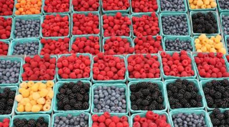 Berries for sale at a vendor s booth last year at the Springfield Farmer s Market.