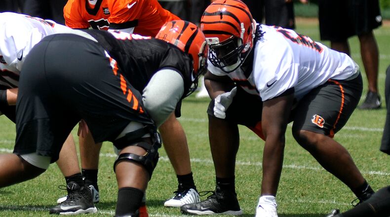 Cincinnati Bengals offensive lineman Trey Hopkins (right) STAFF FILE