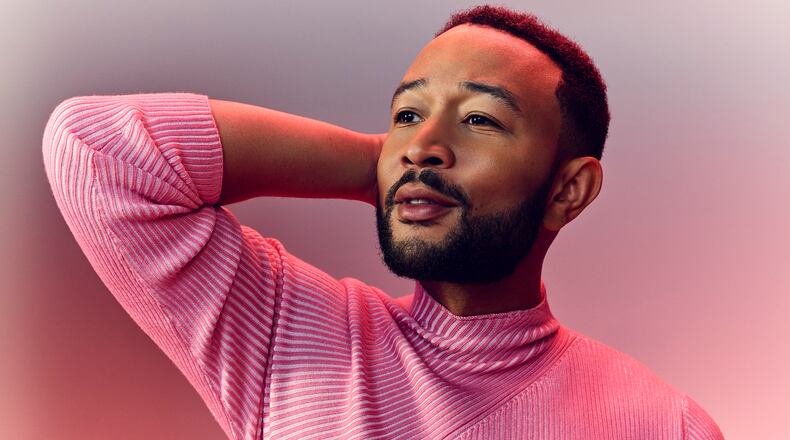Springfield native John Legend, one of only 16 people to win Emmy, Grammy, Oscar and Tony awards, performs at Rose Music Center in Huber Heights on Saturday, Sept. 4.