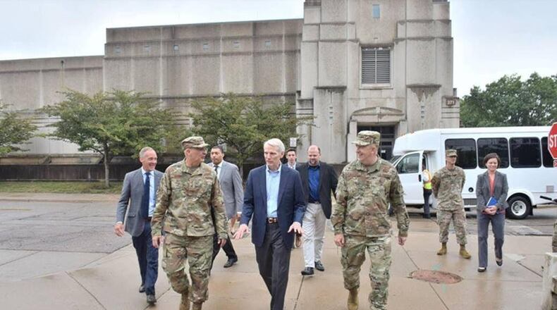 Sen. Rob Portman, R-Ohio, visited Wright-Patterson Air Force Base on Tuesday. Portman was briefed by base leaders on the status of an expansion of the National Air and Space Intelligence Center at Wright-Patt and the relocation of an F-35 fighter jet program from Virginia to the Base. Each project is on schedule, Portman said.