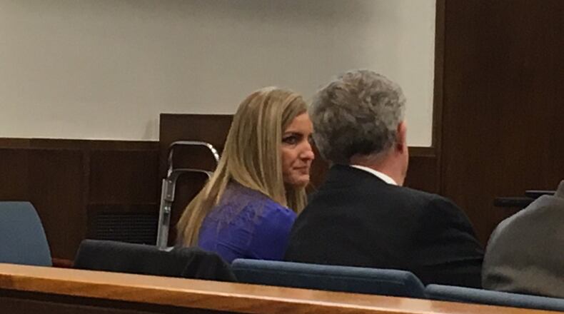 Jessica Langford in court last week during her trial. A jury convicted her of three counts of sexual battery and three counts of unlawful sexual conduct with a minor. NICK BLIZZARD/STAFF