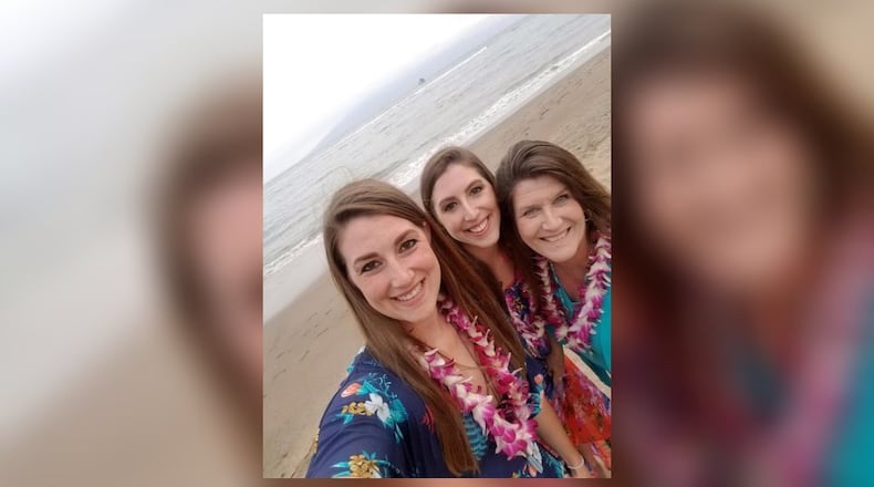 Dr. Linda Reilman (far right) with her daughters, Rachel Fladung (left) and Cheryl Fladung (center), on vacation in Hawaii during Mother’s Day week of 2018. While returning home on an overnight flight, Dr. Reilman’s skills were needed during an in-flight emergency. CONTRIBUTED