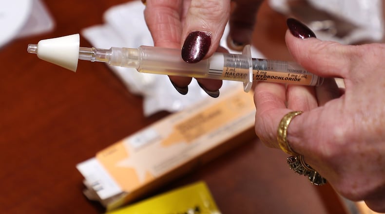 One dose of Narcan from a Project DAWN kit. BILL LACKEY/STAFF