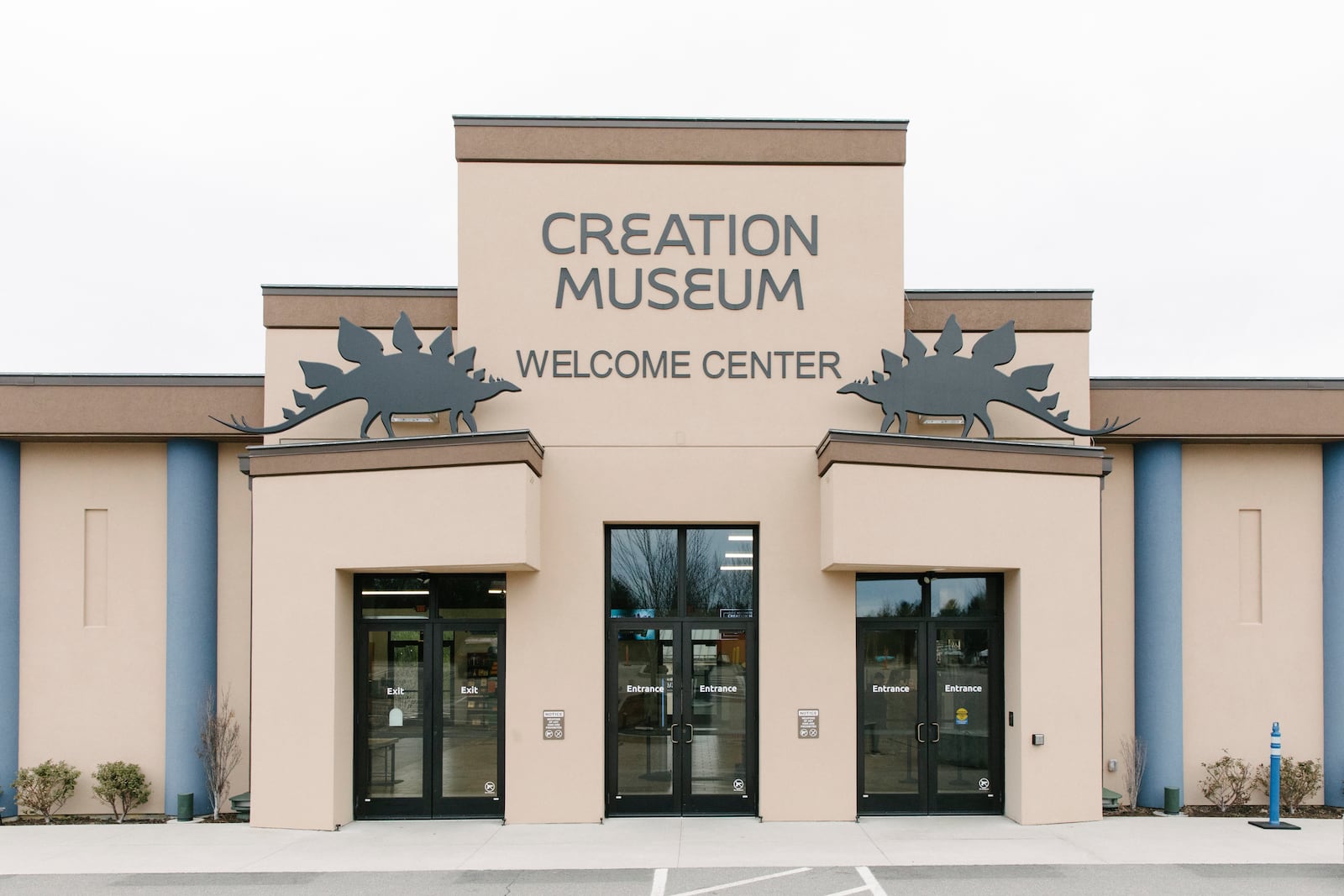 The Creation Museum Welcome Center entrance is seen in Petersburg, Ky., Friday, March 21, 2025. (AP Photo/Madeleine Hordinski)