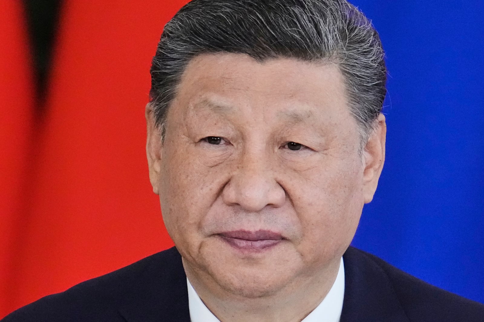 Chinese President Xi Jinpin attends a signing ceremony with Russian President Vladimir Putin after their meeting at the Kremlin in Moscow, Russia, Thursday, May 8, 2025, ahead of celebrations of the 80th anniversary of the Soviet Union's victory over Nazi Germany during the World War II. (AP Photo/Pavel Bednyakov)