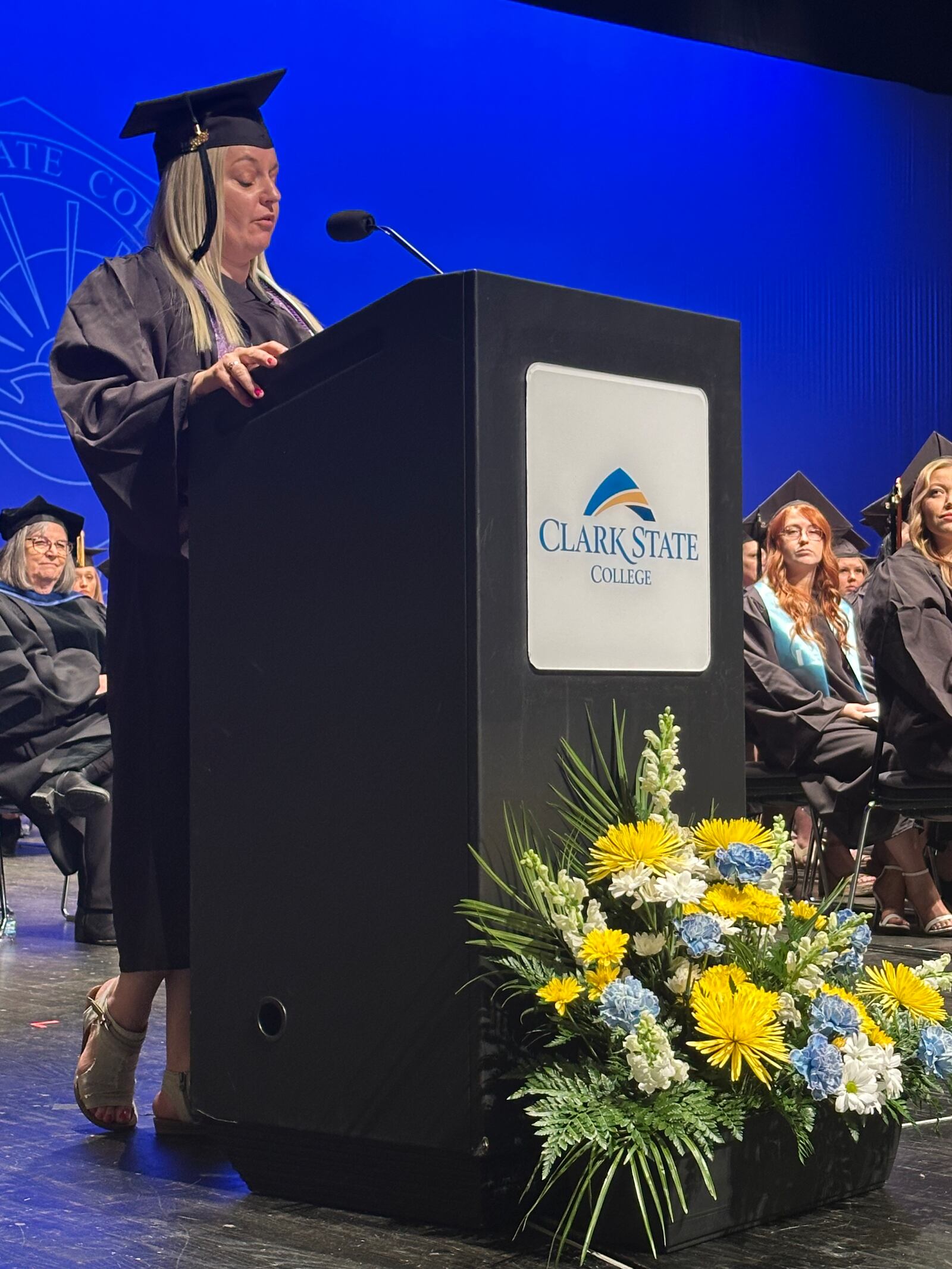 Clark State College celebrated 574 graduates at the 2025 commencement ceremonies at the performing arts center Turner Studio Theatre Saturday.

Photo courtesy / Clark State College