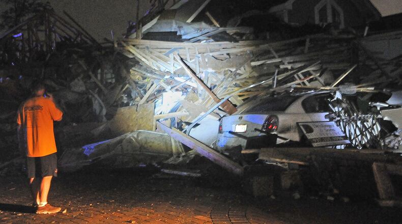 One of the many homes destroyed in Harrison Township after the Memorial Day Tornadoes in 2019.  MARSHALL GORBY\STAFF
