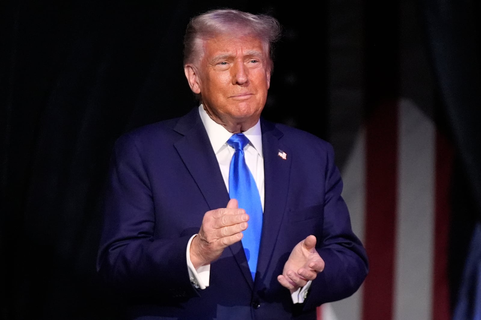 President Donald Trump arrives to give a commencement address at the University of Alabama, Thursday, May 1, 2025, in Tuscaloosa, Ala. (AP Photo/Manuel Balce Ceneta)
