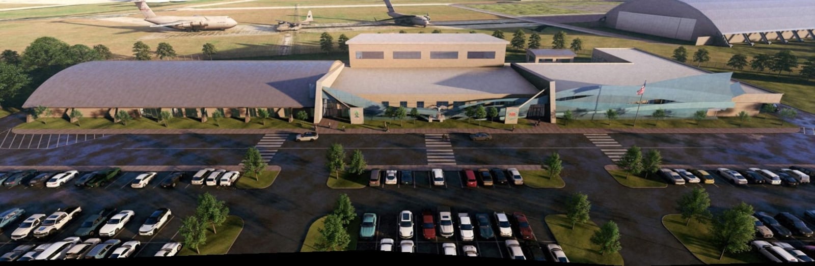 Concept art of a planned 90,750-square-foot Wright-Patterson Air Force Base STEM Talent Development Complex. CONTRIBUTED