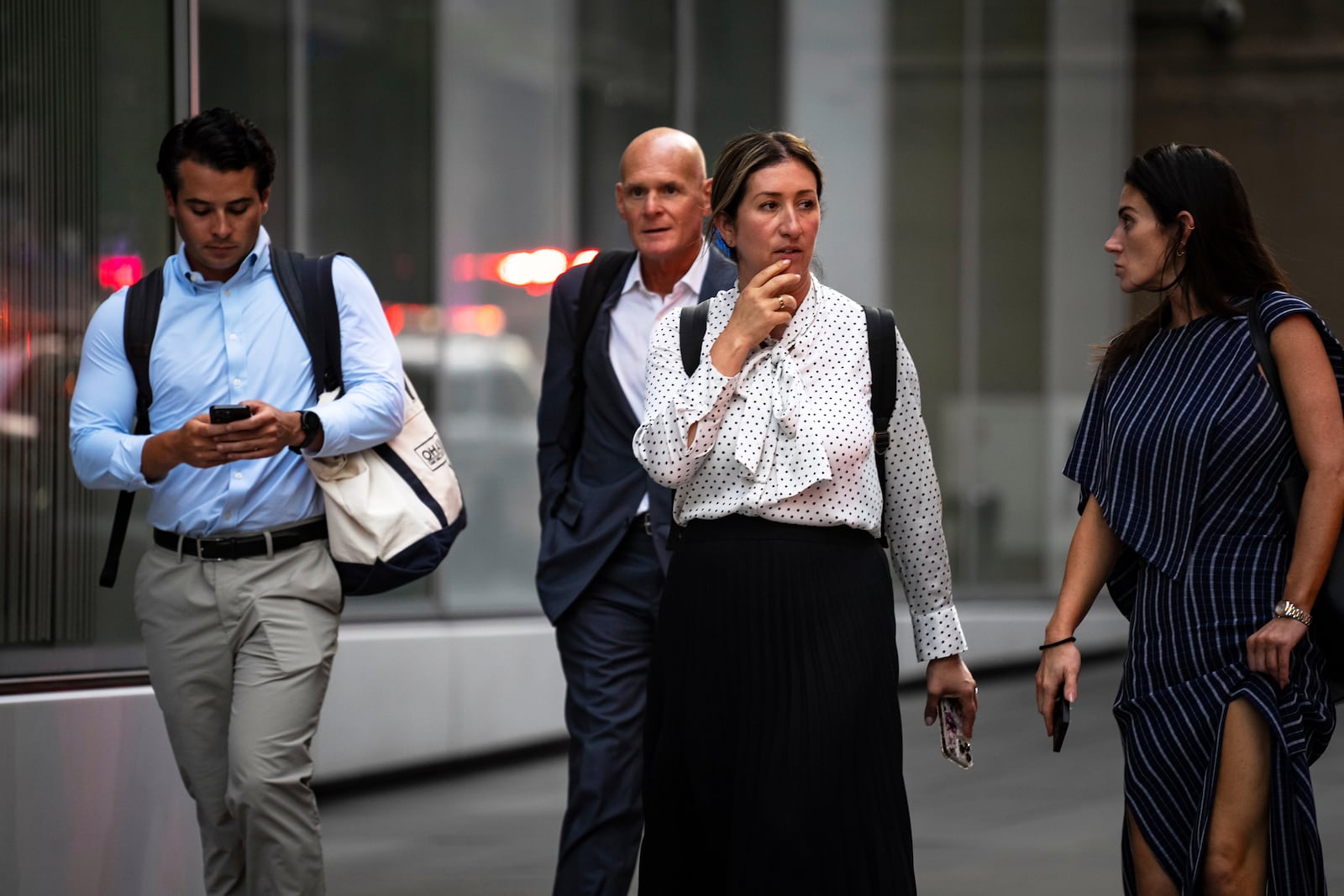 The scene on 52nd Street between Park and Lexington Avenue where a New York Police Department police officer was shot, Monday, July 28, 2025, in New York. (AP Photo/Angelina Katsanis)