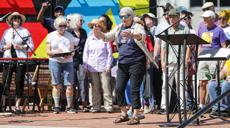 Hundreds of people turned out on Saturday, Aug. 2, on City Hall Plaza in downtown Springfield for "Love Thy Neighbor," which was organized by Springfield G92, a coalition of churches that says it is "committed to the safety and dignity of our Haitian neighbors and friends." BRYANT BILLING / STAFF
