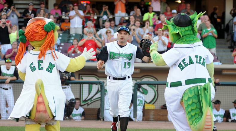 Joey Votto on a rehab assignment with the Dayton Dragons on Tuesday, Aug. 28, 2012. Contributed photo by Nick Falzerano