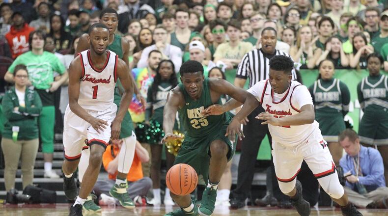 Trotwood-Madison 
 against Akron St. Vincent-St. Mary in the Division II state championship game on Saturday, March 24, 2018, at the Schottenstein Center in Columbus. David Jablonski/Staff