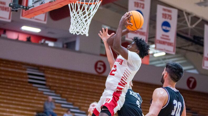 Wittenberg guard Trey Killens shoots during the first half of a game against Kenyon at Pam Evans Smith Arena. Jeff Gilbert/CONTRIBUTED