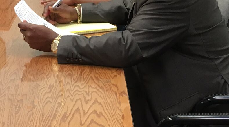 A 16-year-old Warren county teen accused of being a member of the Crips street and recruiting others in Butler County appeared in Butler County Juvenile Court Wednesday with attorney David Washington. He denied all charges. LAUREN PACK/STAFF