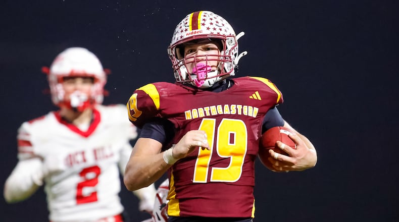 The Northeastern High School football team beat Ironton Rock Hill 59-0 in a Division III, Region 24 quarterfinal game on Friday, Nov. 7, 2025 at Conover Stadium in Springfield. MICHAEL COOPER / CONTRIBUTED PHOTO