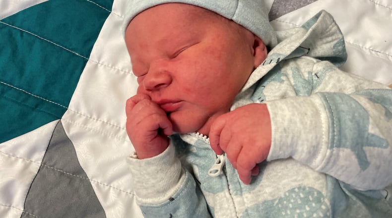 Nolan Fent was born at exactly midnight on New Years Day 2022.