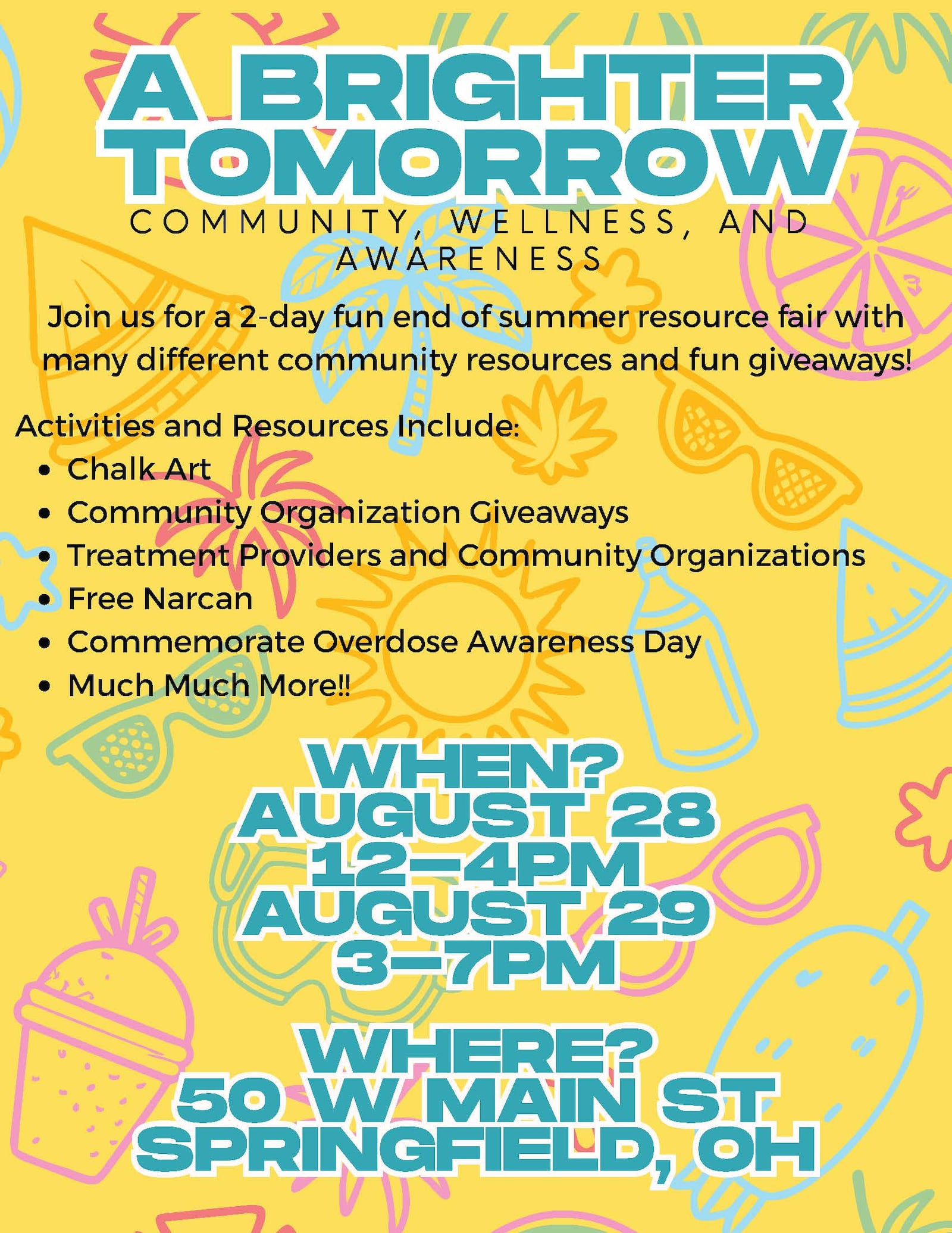 Clark County will hold a two-day end of summer resource fair with activities aiming to increase overdose awareness Aug. 28 and 29 in Springfield. CONTRIBUTED