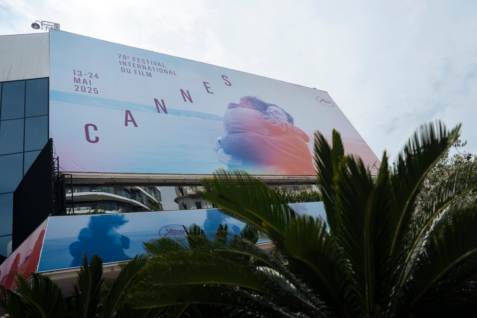 The Palais des festivals ahead of the 78th international film festival in Cannes, southern France, Sunday, May 11, 2025. The Cannes film festival runs from May 13 until May 24, 2025. (AP Photo/Lewis Joly)