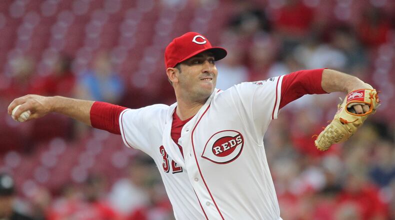 Reds starter Matt Harvey pitches against the Pirates on Tuesday, May 22, 2018, at Great American Ball Park in Cincinnati. David Jablonski/Staff