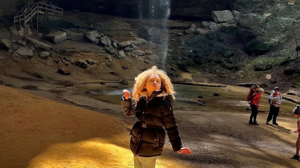 Pamela’s daughter, Jasmine pauses for a photo in front of the waterfall at Ash Cave in Hocking Hills State Park. The recess cave is the largest in Ohio, formed by thousands of years of erosion, and features a seasonal waterfall making it one of the park’s most popular and family-friendly stops. CONTRIBUTED