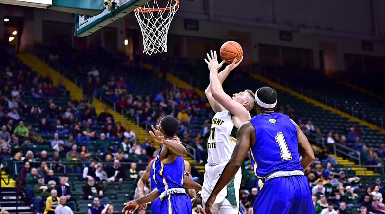 Wright State’s Loudon Love puts up a shot during Tuesday’s game vs. Morehead State at the Nutter Center. Joseph Craven/CONTRIBUTED