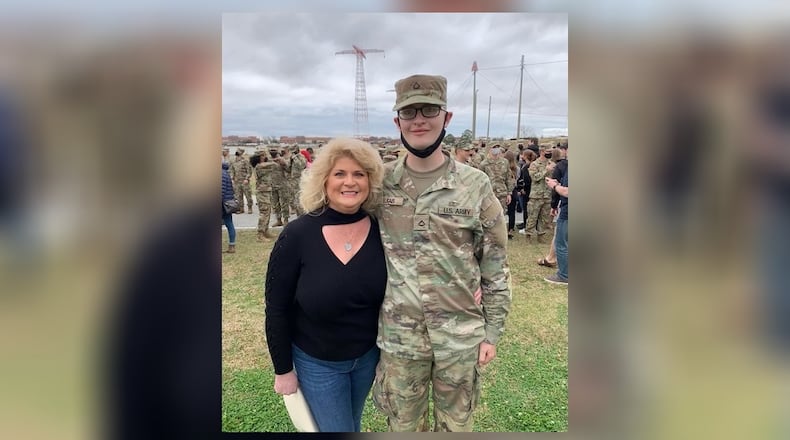 Michele Silence-Lucas and her son Ryan Lucas, Private First Class of the U.S. Army, at his graduation from boot camp in 2021. Contributed