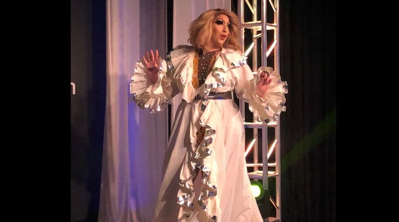 Carrie J Summers performs at a drag brunch at MJ's on Jefferson in 2019.
