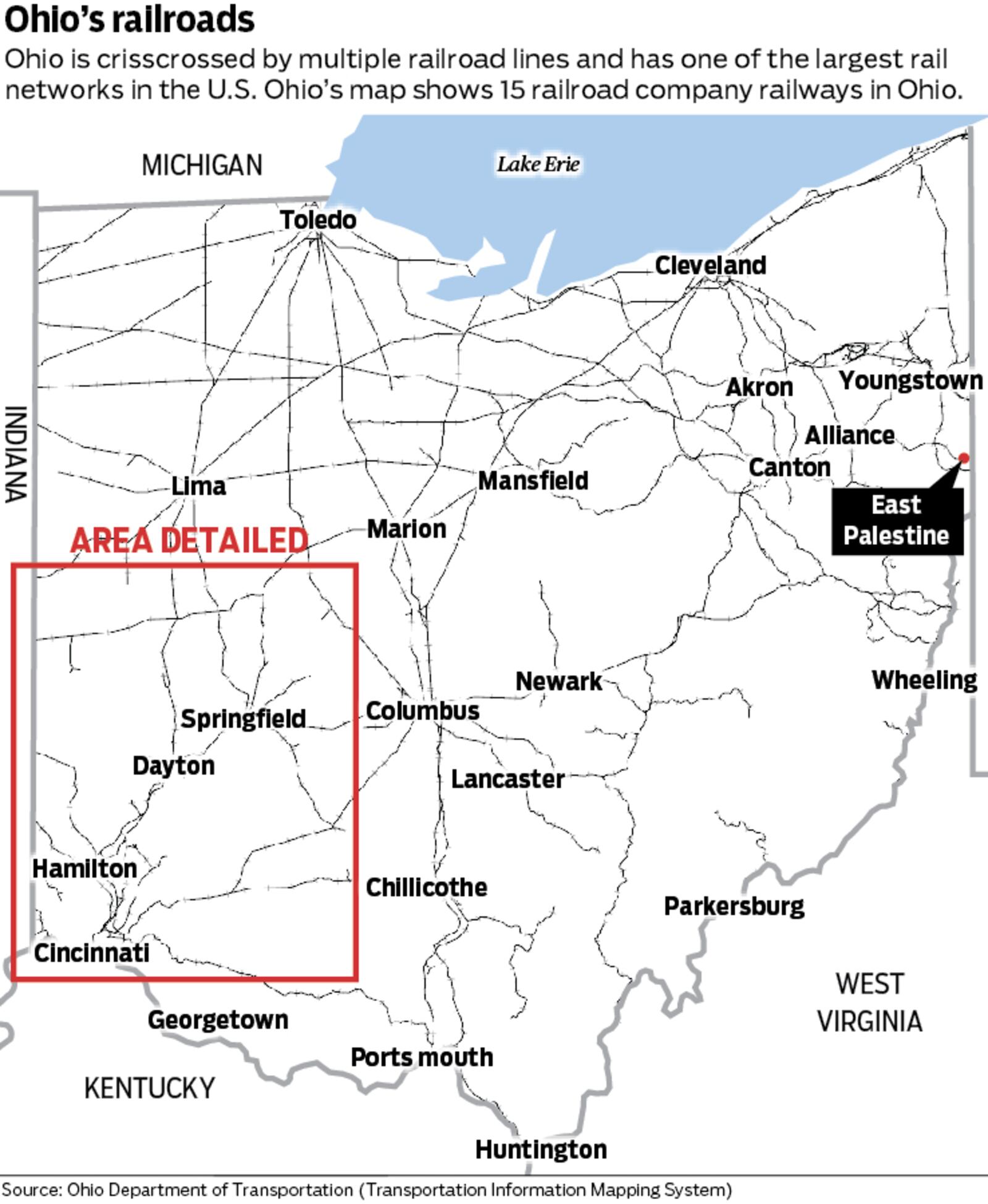 Ohio railroad map