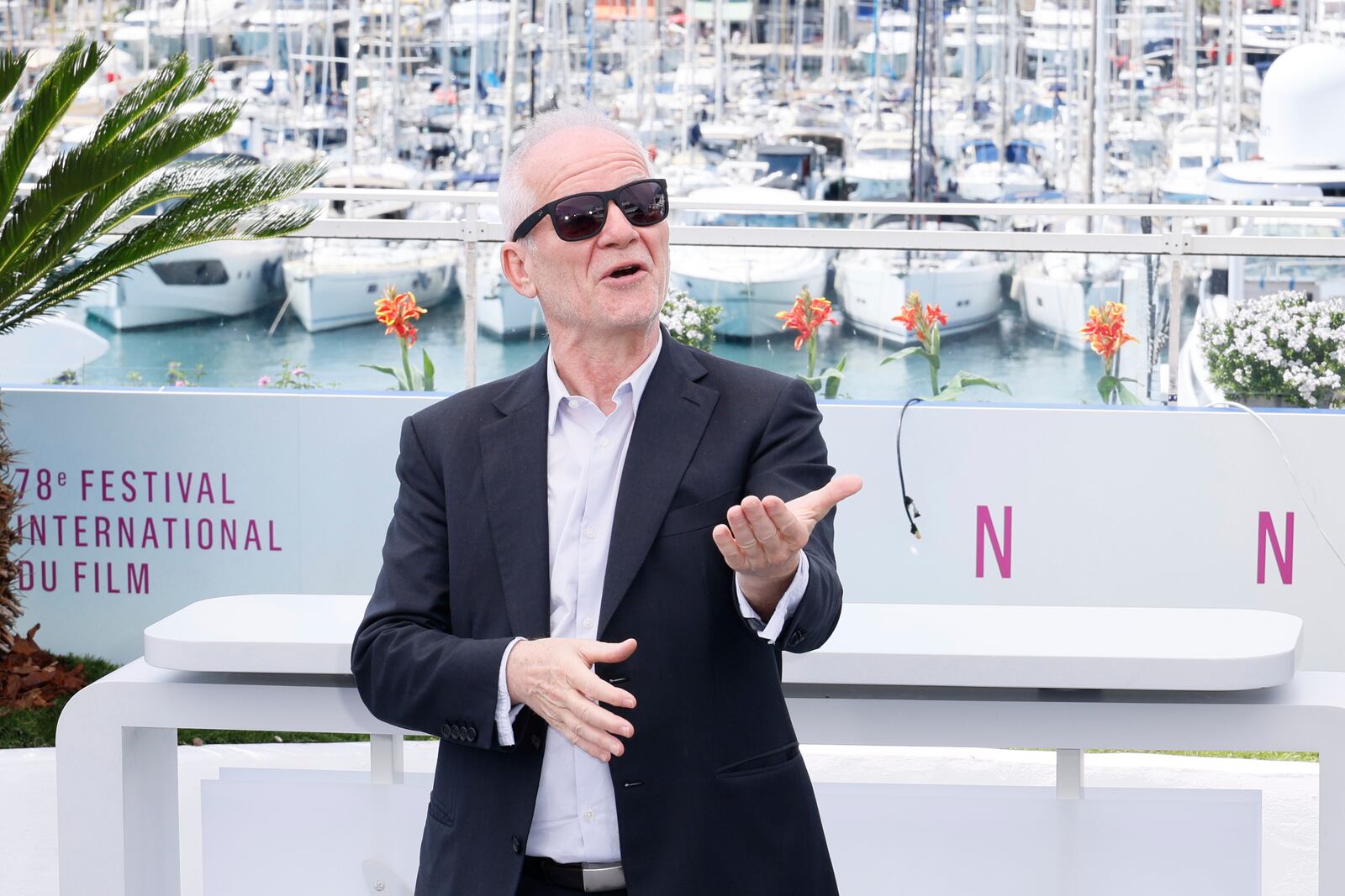 Festival director Thierry Fremaux poses for photographers prior to the Honorary Palme d'Or photo call at the 78th international film festival, Cannes, southern France, Tuesday, May 13, 2025. (Photo by Joel C Ryan/Invision/AP)