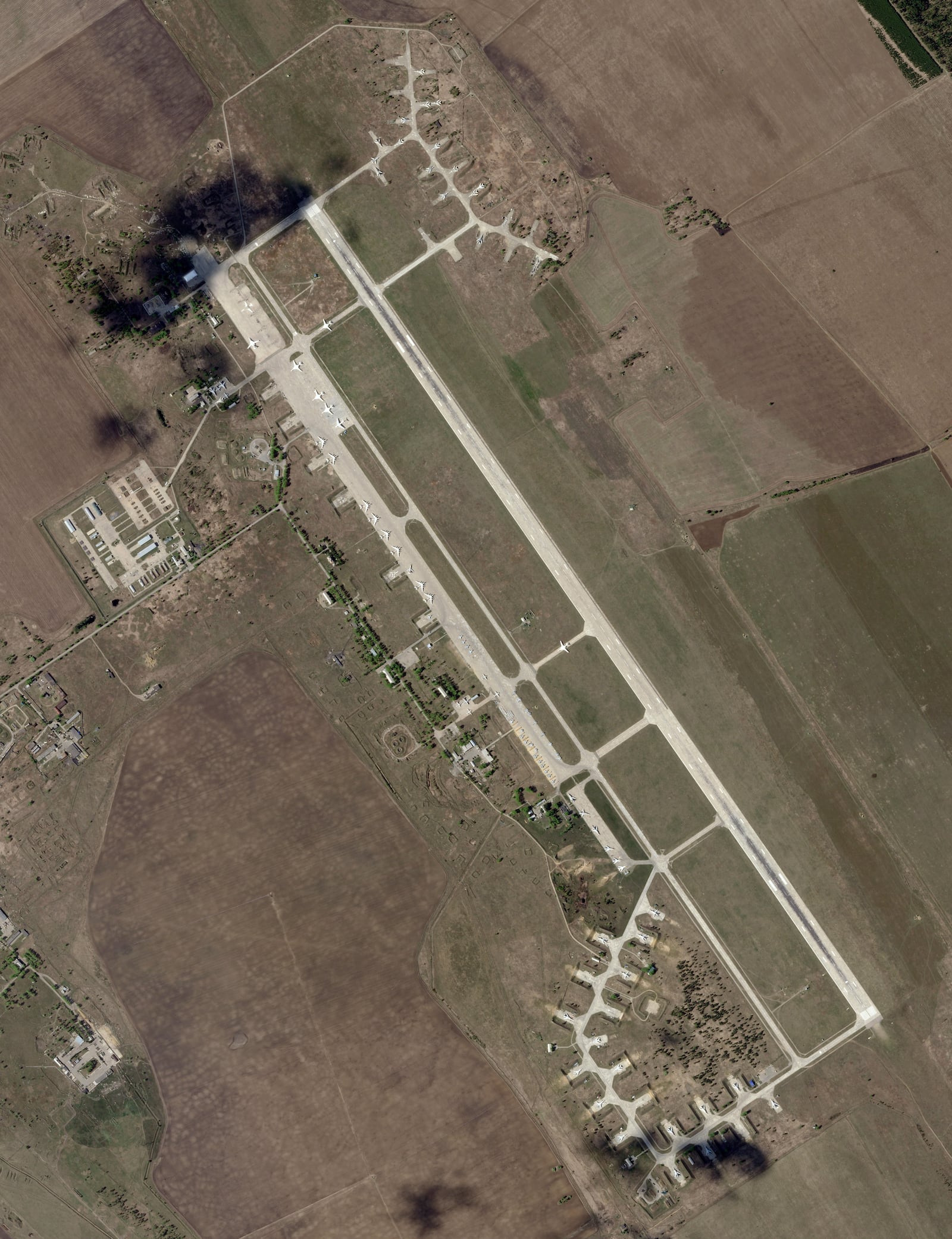 This satellite image from Planet Labs PBC captured on May 17, 2025 shows the Belaya Air Base before a Ukrainian drone attack in the Irkutsk region of eastern Siberia in Russia. (Planet Labs PBC via AP)