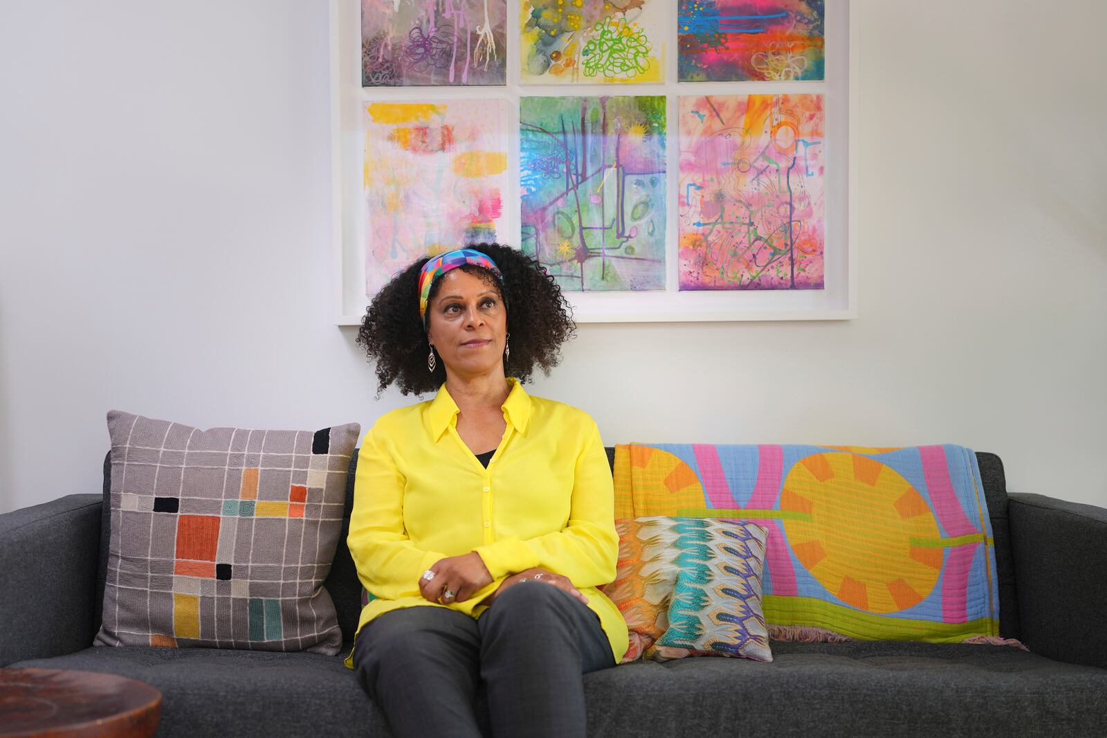 British author and academic Bernardine Evaristo at her home in London, Monday, June 2, 2025. (AP Photo/Kirsty Wigglesworth)