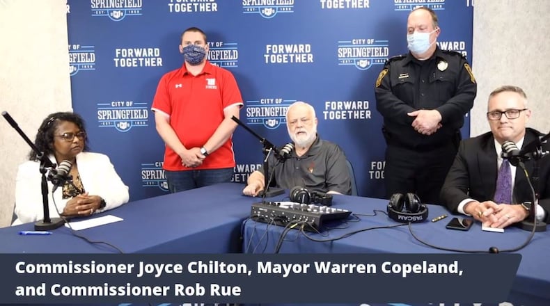 Mayor Warren Copeland and other Springfield city officials address recent events and public response that’s occurred in Minneapolis this week. CONTRIBUTED