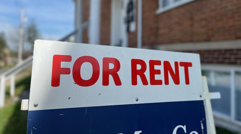 For rent sign in northwest Dayton