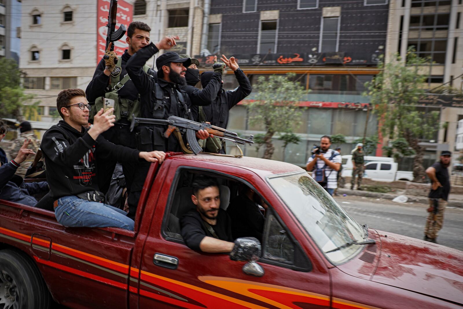 Members of Syria's security forces deploy in the town of Sahnaya, south of Damascus, on Wednesday, April 30, 2025, after earlier clashes with Druze fighters left at least 11 people dead. (AP Photo/Omar Albam)