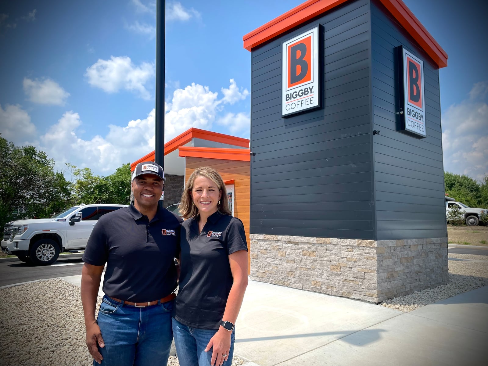 Juan and Whitney Fernandez are opening their first Biggby Coffee Tuesday, July 29 at 817 Arthur Road in Troy. NATALIE JONES/STAFF