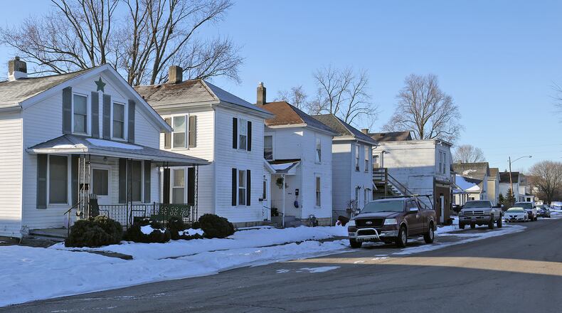 The 2100 block of Larch Street in Springfield Monday, Jan. 27, 2025, where a shooting was reported Sunday night. BILL LACKEY/STAFF