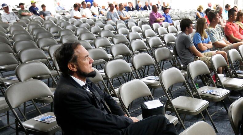 President Abraham Lincoln listens quetly during the Opening Ceremony for the Clark County Fair in July of 2016 in the Expo Center. The president was being portrayed by John Cooper. Bill Lackey/Staff