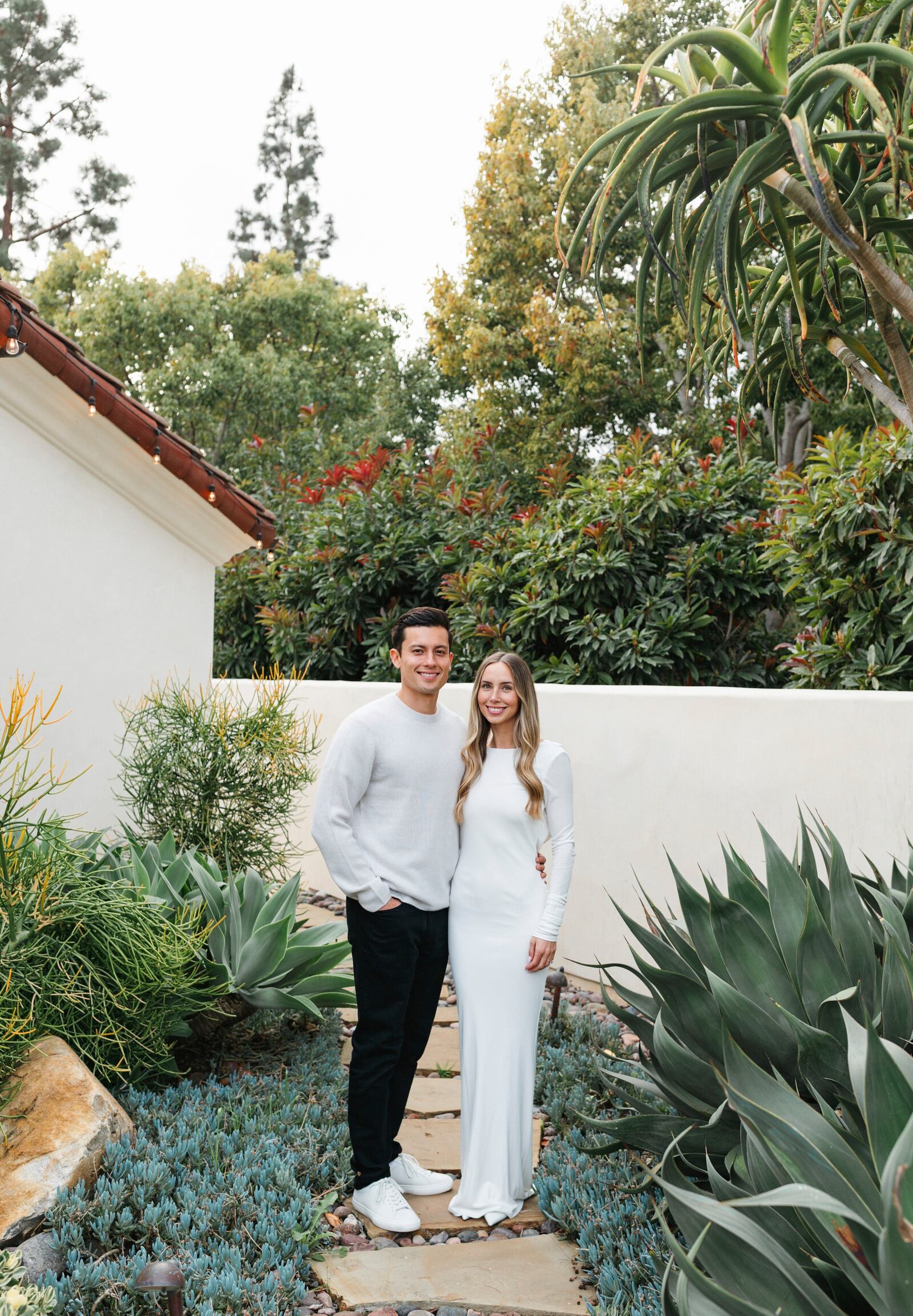 This Feb. 8, 2025, photo shows Olivia Sever and Alex Pfeiffer on their engagement day in San Diego, Calif. Tariffs the U.S. has imposed on countries around the globe have some bridal couples nervous about costs and availability of items they need for their weddings. (Kelsey Muma Photography via AP).