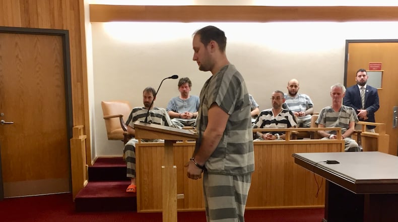 Brian Adkins Jr. appears in Clark County Municipal Court. Jeff Guerini/Staff