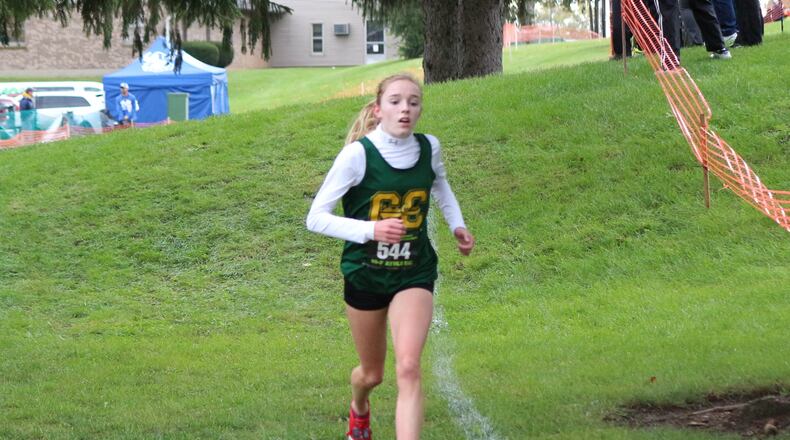 Addie Engel of Catholic Central won the Division III girls regional cross country title Saturday in Troy. Greg Billing/CONRIBUTED
