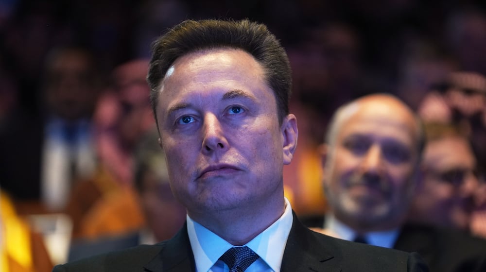 FILE - Elon Musk attends the Saudi Investment Forum at the Kennedy Center, Wednesday, Nov. 19, 2025, in Washington. (AP Photo/Evan Vucci, File)