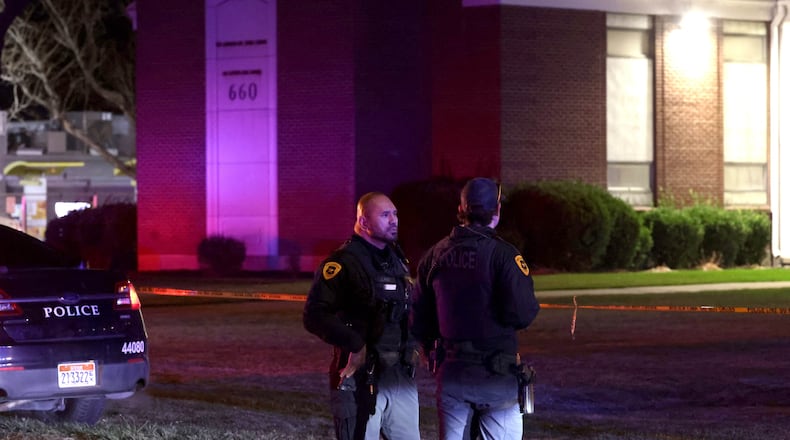 FILE - Police respond to a fatal shooting in a parking lot of The Church of Jesus Christ of Latter-day Saints in Salt Lake City on Wednesday, Jan. 7, 2026. (Laura Seitz/The Deseret News via AP, File)