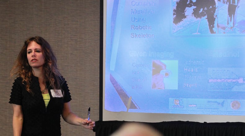 Hadas Bar-Or, Dayton Region-Israel Trade Alliance representative, speaks to members of the Dayton Region Manufacturing Association in this 2014 file photo. FILE