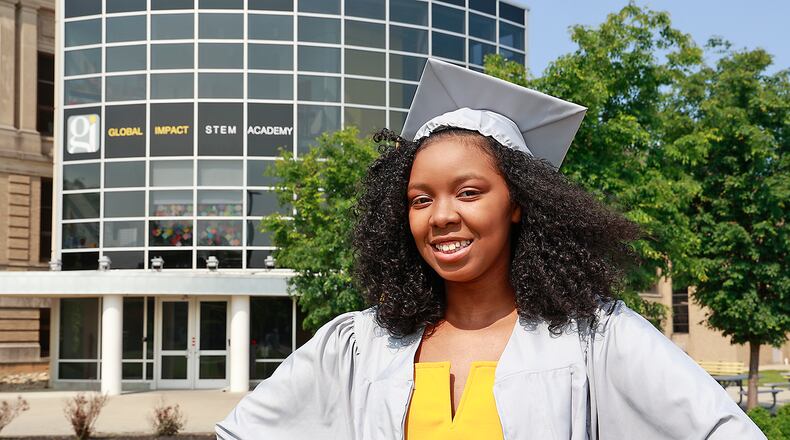 Samaira Peterson is a graduating senior at the Global Impact STEM Academy in Springfield. BILL LACKEY/STAFF