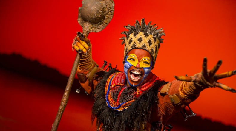 Mukelisiwe Goba as “Rafiki” in THE LION KING North American Tour. ©Disney. Photo by Matthew Murphy.