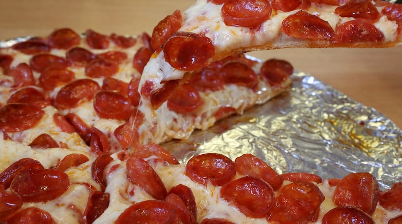 Pepperoni pizza at the All Inn Diner & Pizzeria. BILL LACKEY/STAFF