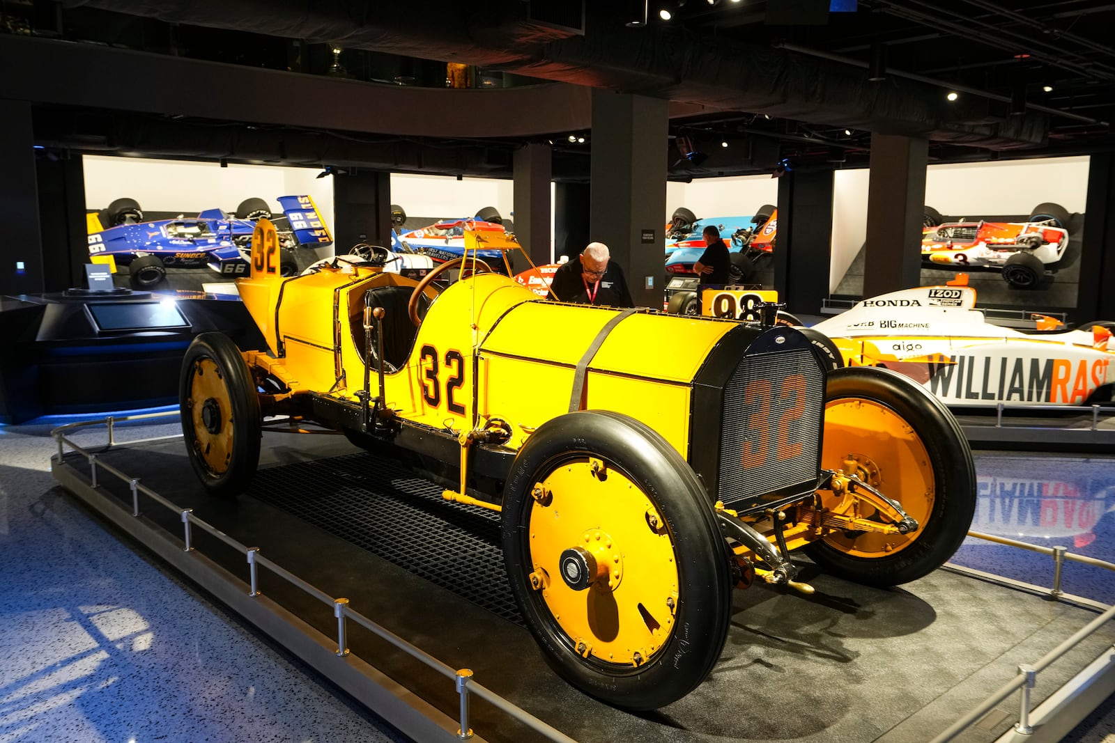 The 1911 Marmon Wasp, driven by Ray Harroun that won the first Indianapolis 500 in 1911, is shown in the collection in the Indianapolis Motor Speedway Museum at the Indianapolis Motor Speedway in Indianapolis, Monday, May 19, 2025. (AP Photo/Michael Conroy)